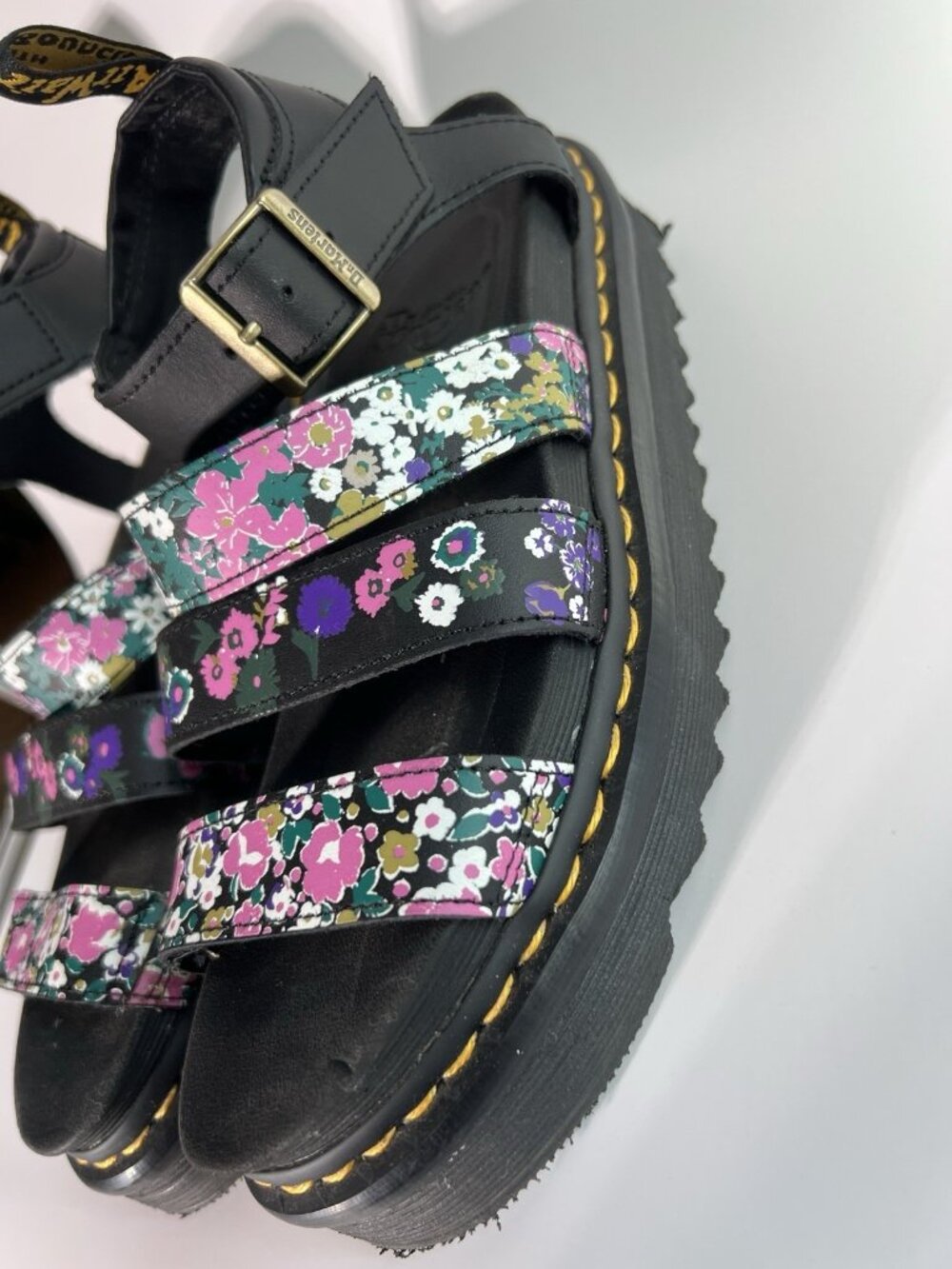 Dr Martens Blaire Women's Floral Print Leather Platform Gladiator Sandals US 8 - Picture 6 of 16